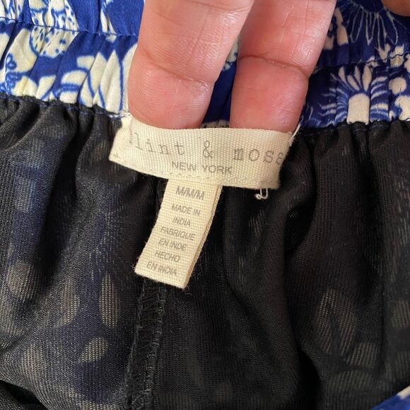 Flint & Moss Maxi Skirt Floral Women’s M Blue & White A-Line - Picture 3 of 9